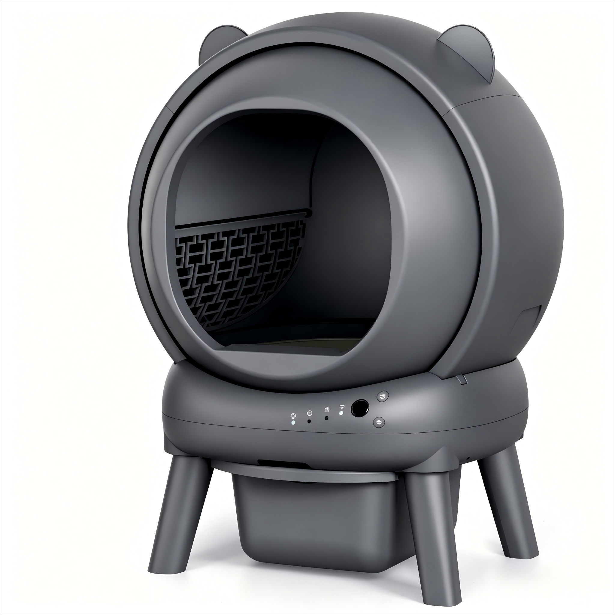 Vivirata Automatic Litter Box, Self Cleaning Litter Box with App Control, Large Capacity for Multiple Cats, Noise & Odor Control, Dual Safety Sensors, Easy Maintenance with 2 Roll Garbage Bags, Gray